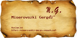 Miserovszki Gergő névjegykártya